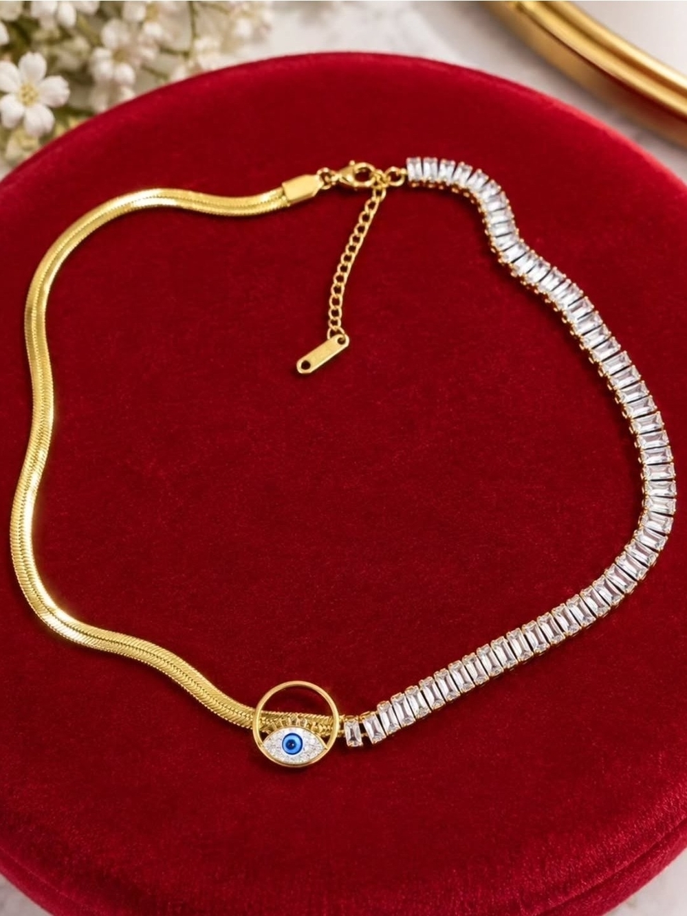 Gold and Silver Evil Eye Necklace - Women Jewelry From Egypt
